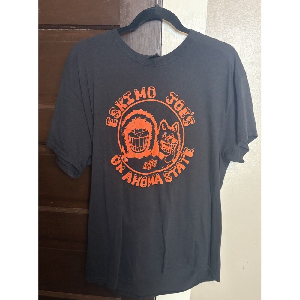 Eskimo Joe’s Fan Cave Level Orange OSU T-Shirt Large Black Oklahoma State 2020